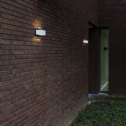 Applique murale d'extérieur sur secteur bidirectionnelle GEMINI WHITE aluminium blanc LED blanc H6,5cm