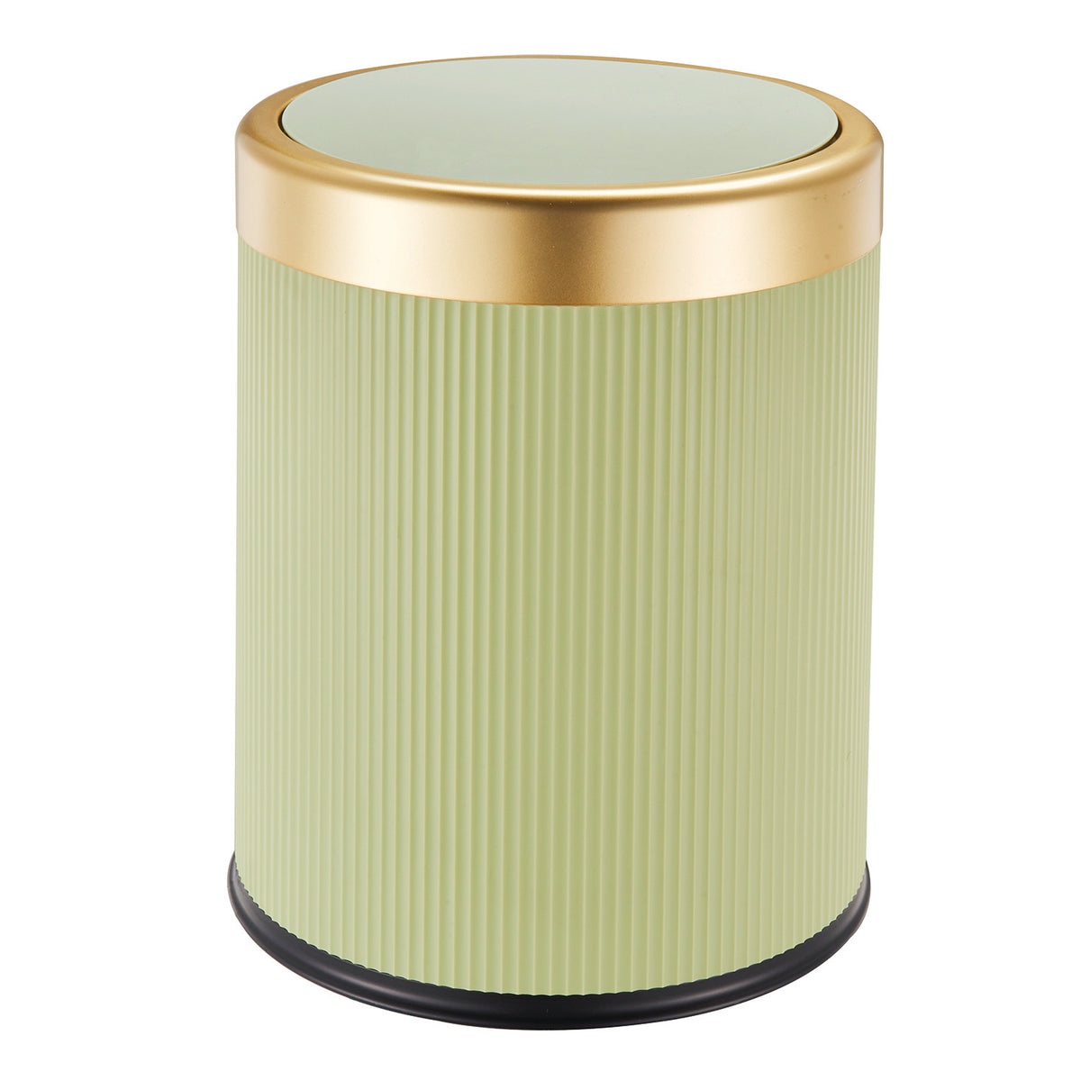 Poubelle Push en Plastique 8L GLINT Vert et Or