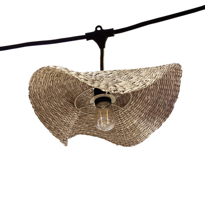 Guirlande lumineuse raccordable d'extérieur avec abat-jour en herbe marine style bohème 7 ampoules à filament douille E27 LED blanc chaud MOLLY LIGHT 6m