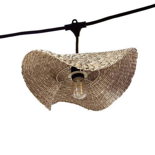 Guirlande lumineuse raccordable d'extérieur avec abat-jour en herbe marine style bohème 7 ampoules à filament douille E27 LED blanc chaud MOLLY LIGHT 6m