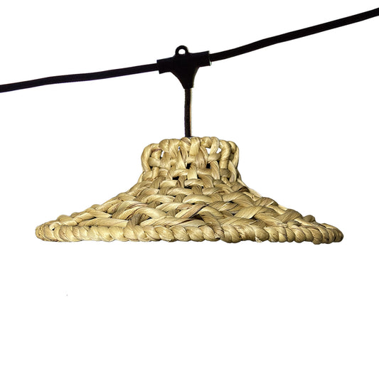 Guirlande lumineuse raccordable d'extérieur avec abat-jour en jacinthe d'eau naturelle style bohème 7 ampoules à filament douille E27 LED blanc chaud MOOREA LIGHT CONNECTABLE 6m