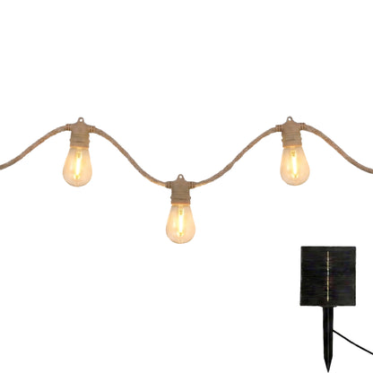 Guirlande lumineuse solaire corde 10 ampoules transparentes LED blanc chaud FANTASY CORD SOLAR 8m