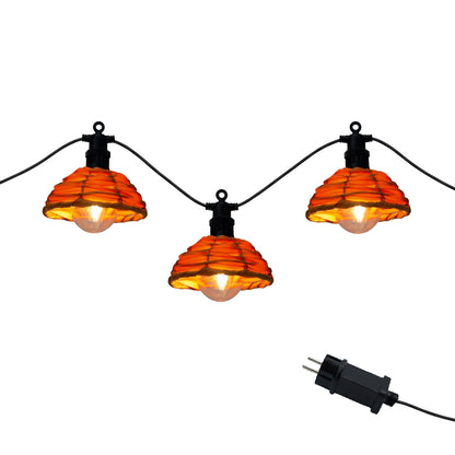 Guirlande lumineuse extérieur 10 globes transparents abat jour en polyrotin LED blanc chaud COTTAGE 6m