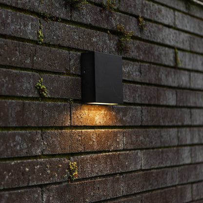 Applique murale d'extérieur sur secteur GEMINI XF BLACK  aluminium noir LED blanc chaud H11cm