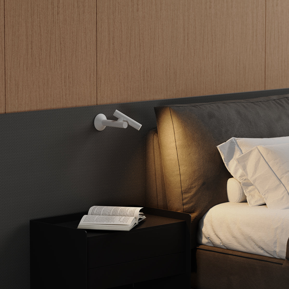 Lampe murale et orientable blanche à fixer en aluminium LED blanc chaud dimmable ZOOM WALL WHITE ø8cm
