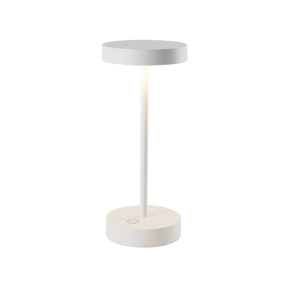 Lampe de table sans fil dimmable en aluminium blanc LED SANDY MINI WHITE H25 cm
