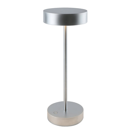 Lampe de table sans fil dimmable en aluminium argenté LED SANDY CHROME H33 cm