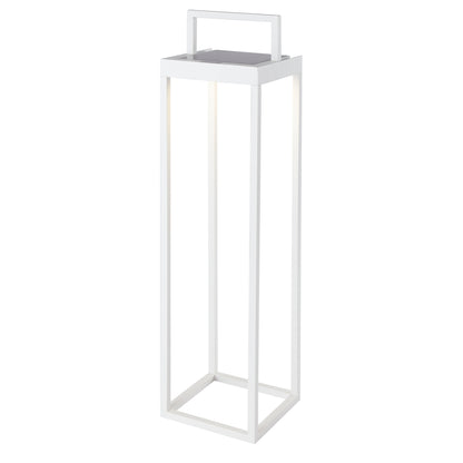 Lanterne sans fil solaire rechargeable en aluminium blanche à poser ou à fixer au mur  LED blanc chaud dimmable BIG HYDRA H52,5cm