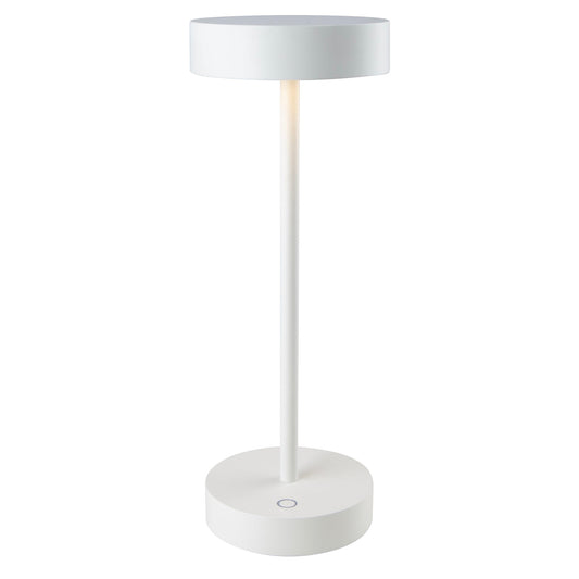 Lampe de bureau sans fil en aluminium blanc LED blanc dimmable PLATY H29cm