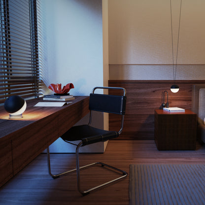 Lampe sans fil à poser ou à suspendre noire LED blanc chaud dimmable ALBEDO BLACK ø12 cm