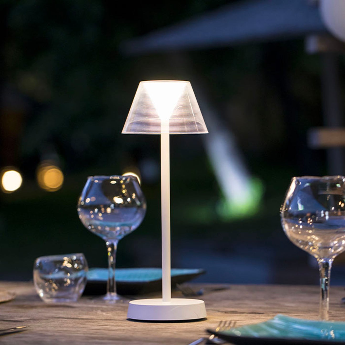 Lampe de table sans fil LED blanc chaud BEVERLY WHITE H34cm