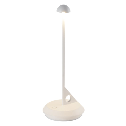 Lampe de table sans fil minimaliste en aluminium blanc LED blanc chaud dimmable LUME WHITE H29 cm