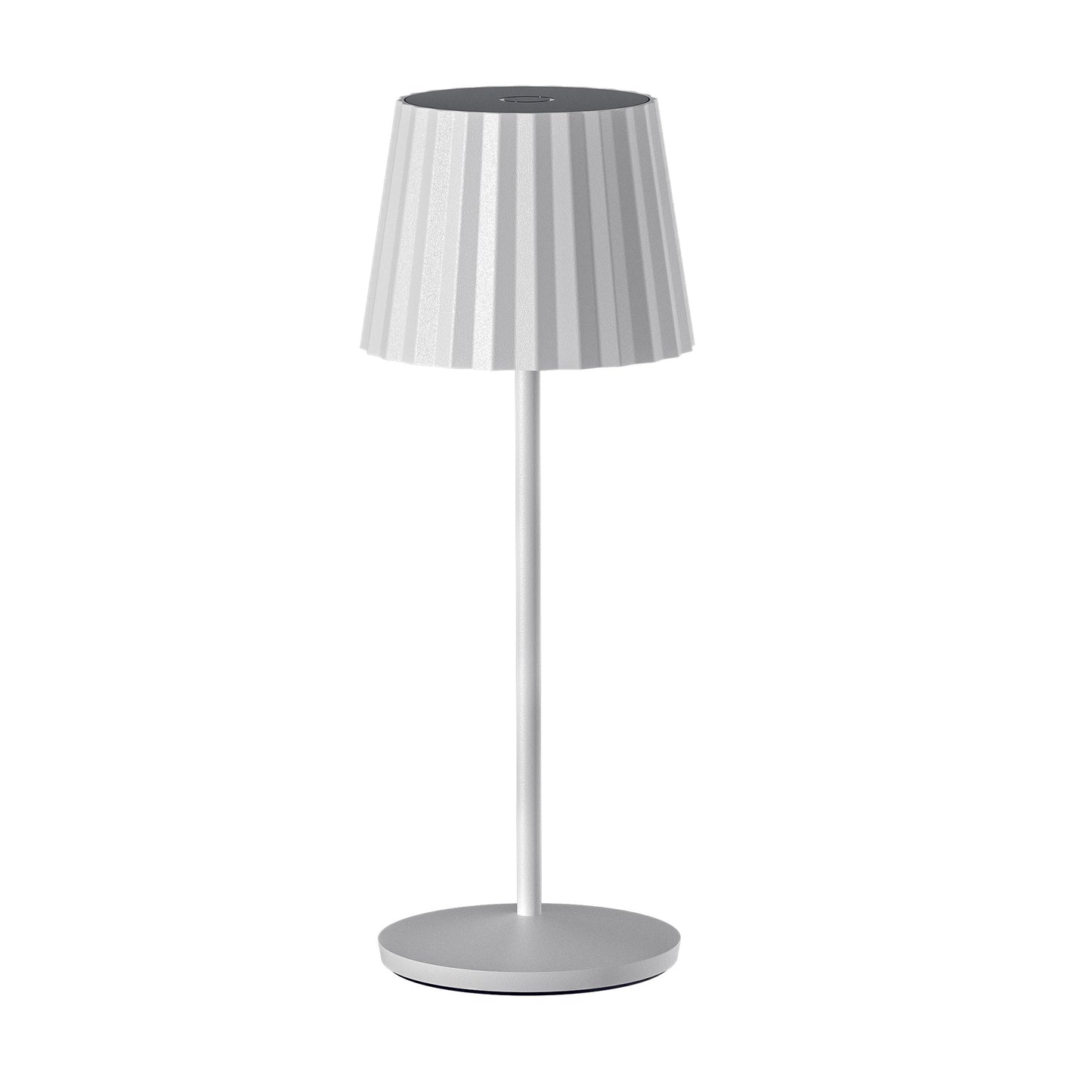 Lot de 6 Lampe de table sans fil LED blanc chaud dimmable ABBY WHITE H29cm Blanc avec plateau de chargement