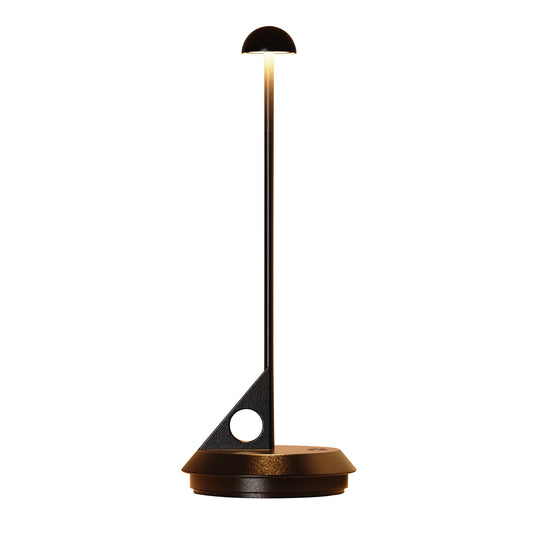 Lampe de table sans fil minimaliste en aluminium noire LED blanc chaud dimmable LUME BLACK H29 cm