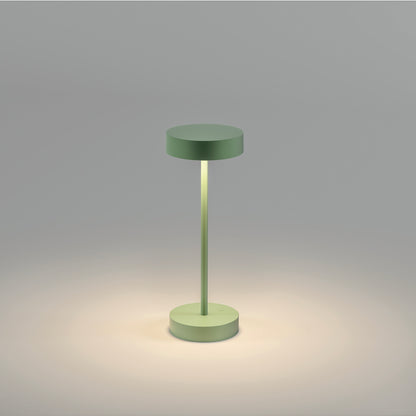 Lampe de table sans fil dimmable en aluminium couleur sauge LED SANDY MINI SAGE H25 cm