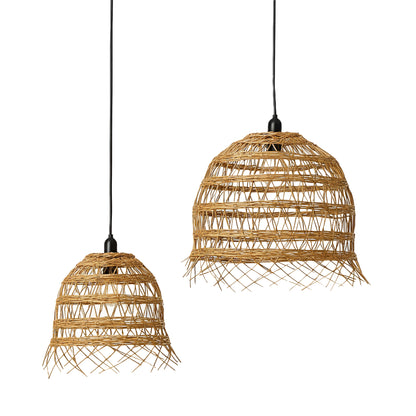 Lot de 2 abat jour en polyrotin style bohème 2x HAWAII LONG H35 et H45cm