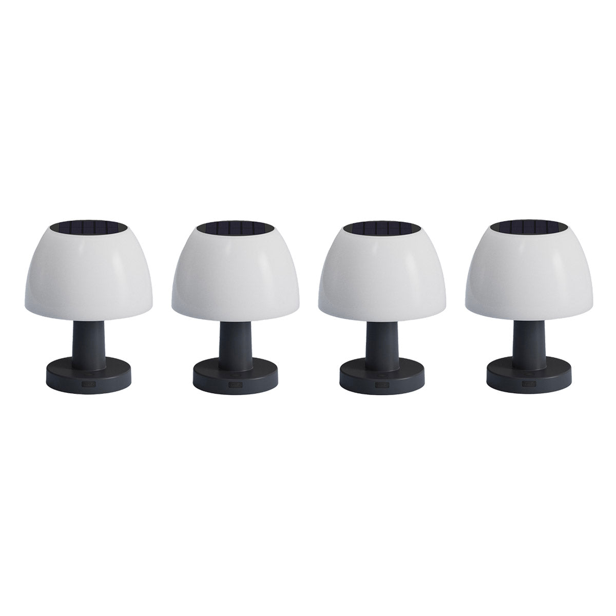 Lot de 4 Lampe de table solaire LED blanc 4 intensités LUMINA H13,5cm