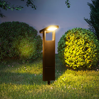 Lot de 2 balises solaires à planter LED blanc chaud BRITY H49cm Lumiere Exterieur, Eclairage Solaire pour Jardin Chemin