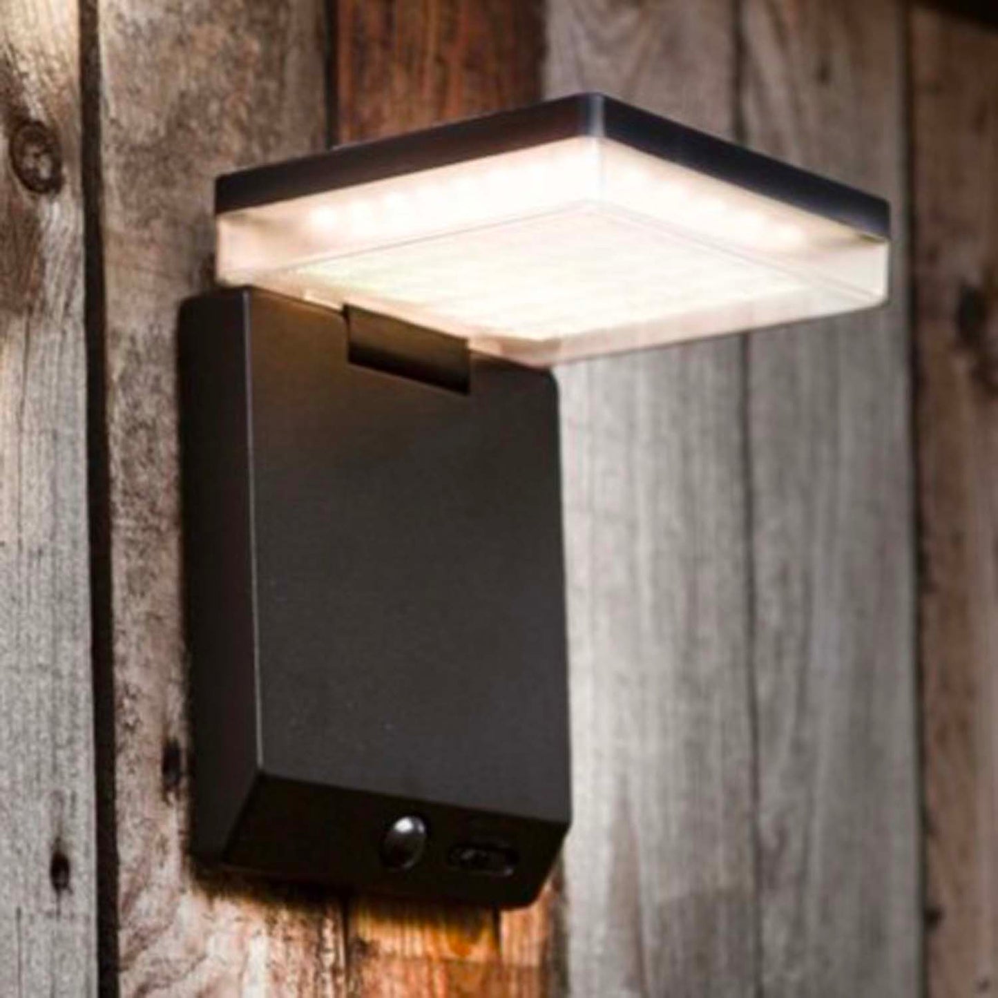 Applique murale solaire MOZE SOLAR aluminium LED blanc tête orientable avec détecteur de mouvement H15cm
