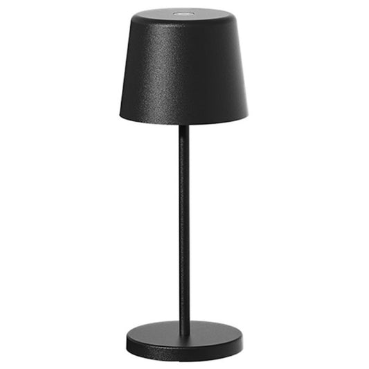 Mini lampe de table touch sans fil en aluminium noir LED KELLY MINI BLACK blanc dimmable H22cm
