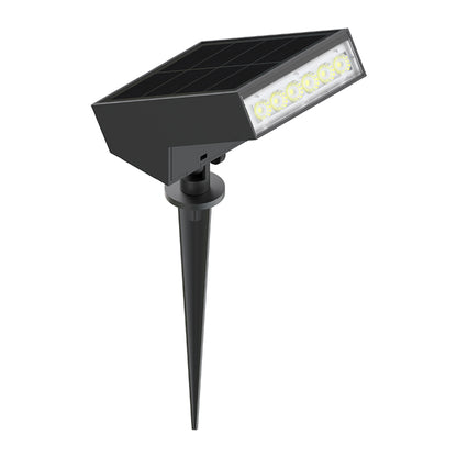 Spot Solaire Projecteur à piquer en aluminium dimmable LED blanc orientable 180° SOLTEK H23cm