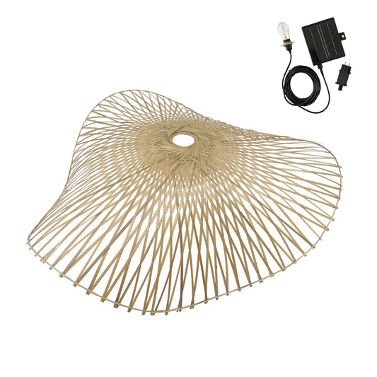 Suspension solaire LAIA SOLAR en bambou naturel avec câble hybride secteur et solaire 5m de longueur