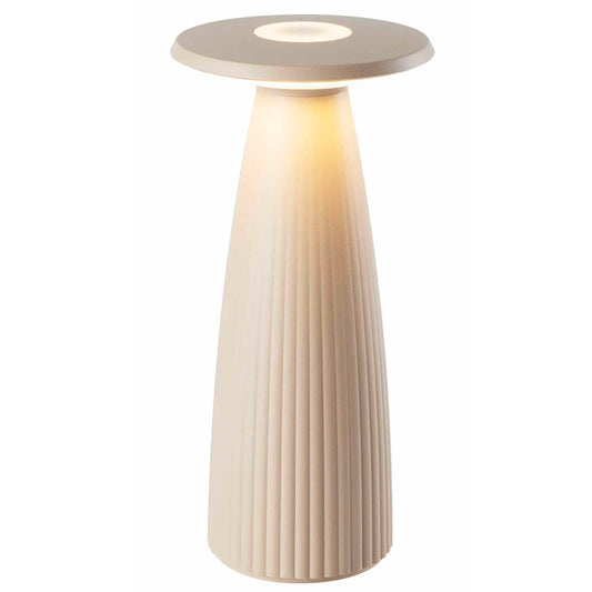 Lampe de table sans fil en forme de vase Beige LED blanc chaud dimmable FLORA MINI SAND H20cm
