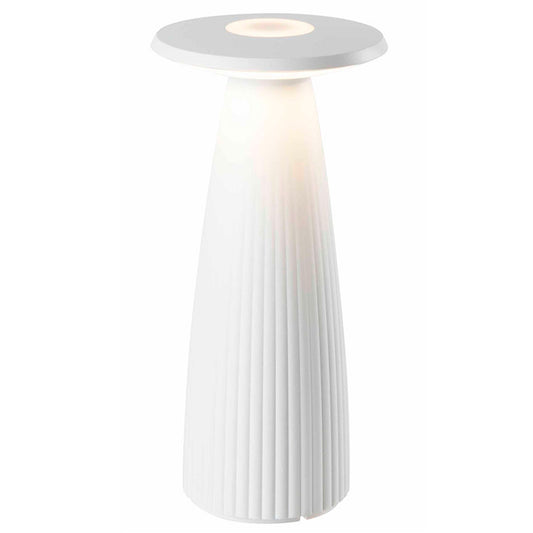 Lampe de table sans fil en forme de vase Blanc LED blanc chaud dimmable FLORA MINI WHITE H20cm