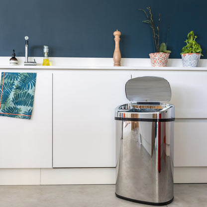 Poubelle de cuisine automatique 68L MAJESTIC grande capacité en acier INOX avec cerclage - REDDECO.com