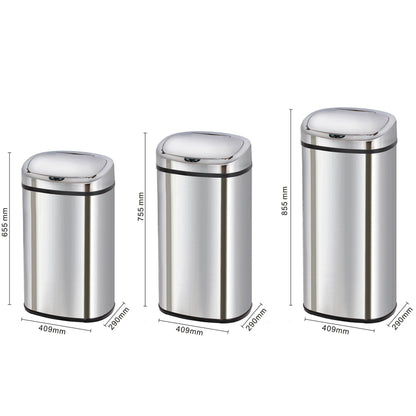Poubelle de cuisine automatique 68L MAJESTIC grande capacité en acier INOX avec cerclage - REDDECO.com