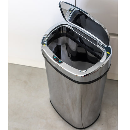 Poubelle de cuisine automatique 68L MAJESTIC grande capacité en acier INOX avec cerclage - REDDECO.com