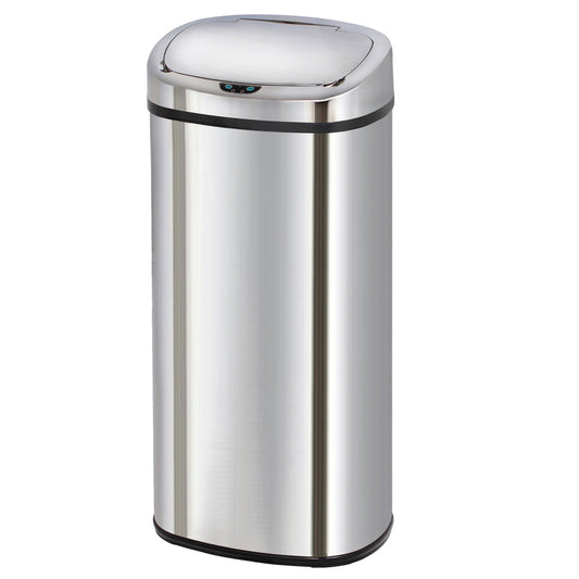 Poubelle de cuisine automatique 80L MAJESTIC grande capacité en acier INOX avec cerclage - REDDECO.com