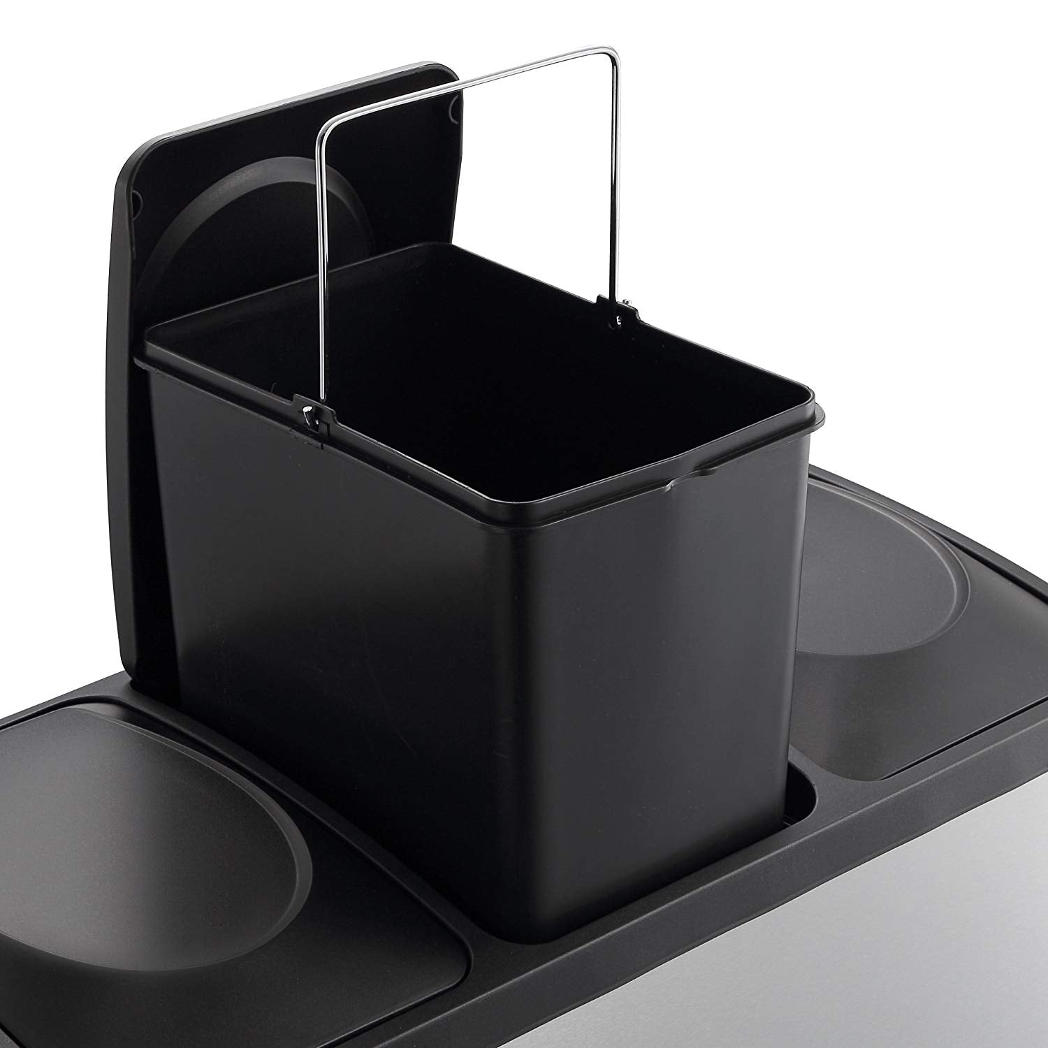 Poubelle de cuisine à pédale tri sélectif 45L (3x15L) ZOE en acier Inox avec seau - REDDECO.com