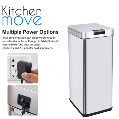 Poubelle de cuisine automatique design 50L PARKSIDE en acier INOX avec cerclage - REDDECO.com