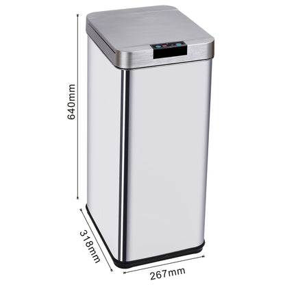 Poubelle de cuisine automatique design 50L PARKSIDE en acier INOX avec cerclage - REDDECO.com