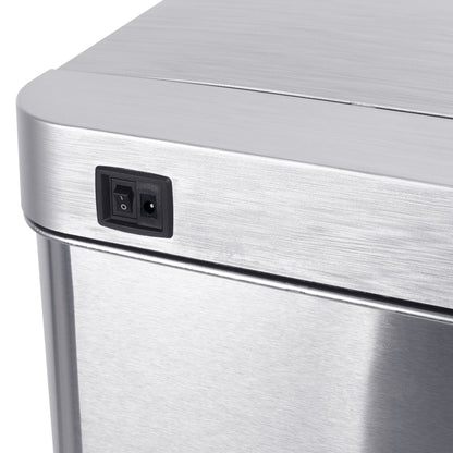 Poubelle de cuisine automatique design 50L PARKSIDE en acier INOX avec cerclage - REDDECO.com