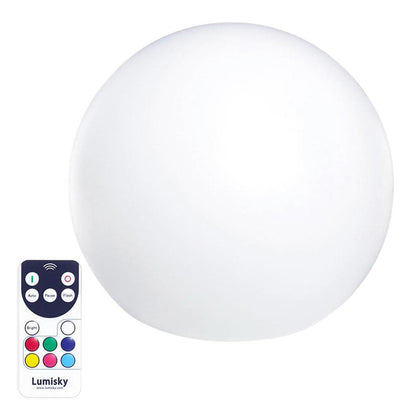 Boule lumineuse sans fil flottante LED multicolore dimmable BOBBY ∅60cm avec télécommande et socle à induction - REDDECO.com