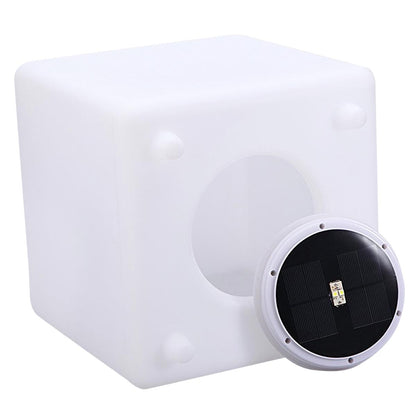 Cube solaire lumineux tabouret table basse LED blanc/multicolore CASY H30cm - REDDECO.com