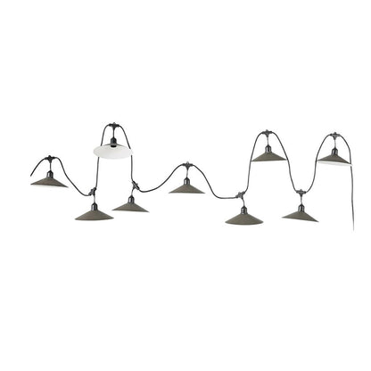 Guirlande lumineuse raccordable d'extérieur avec abat-jour en acier style vintage 10 douilles E27 VINTY RACCORDABLE 6m