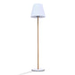 Lampadaire lumineux solaire et rechargeable pied métal couleur bois design scandinave LED blanc chaud/blanc dimmable STANDY WOOD SOLAR H150cm - REDDECO.com