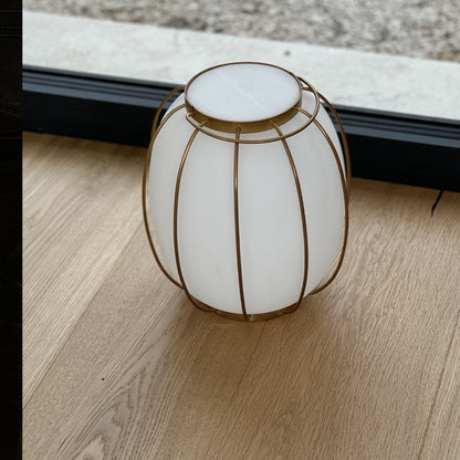 Lampe de table sans fil poignée en métal doré LED blanc dimmable TULUM H27cm