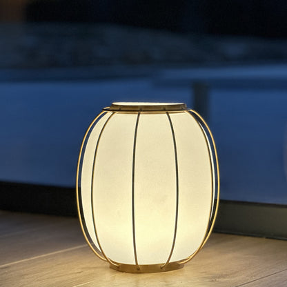 Lampe de table sans fil poignée en métal doré LED blanc dimmable TULUM H27cm
