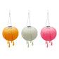 Lot de 3 lampion solaire lanterne chinoise 3 couleurs rose, crème et orange LED blanc chaud SHANGRI LA ∅20cm - REDDECO.com