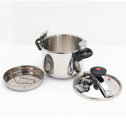 Autocuiseur cocotte minute à étrier Ø24cm 8L CLASSIQUE en acier Inox avec panier cuisson - REDDECO.com
