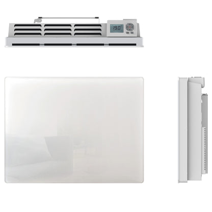 Radiateur électrique à inertie sèche bloc CERAMIQUE + facade VERRE écran LCD 1500W GLASS Norme NF