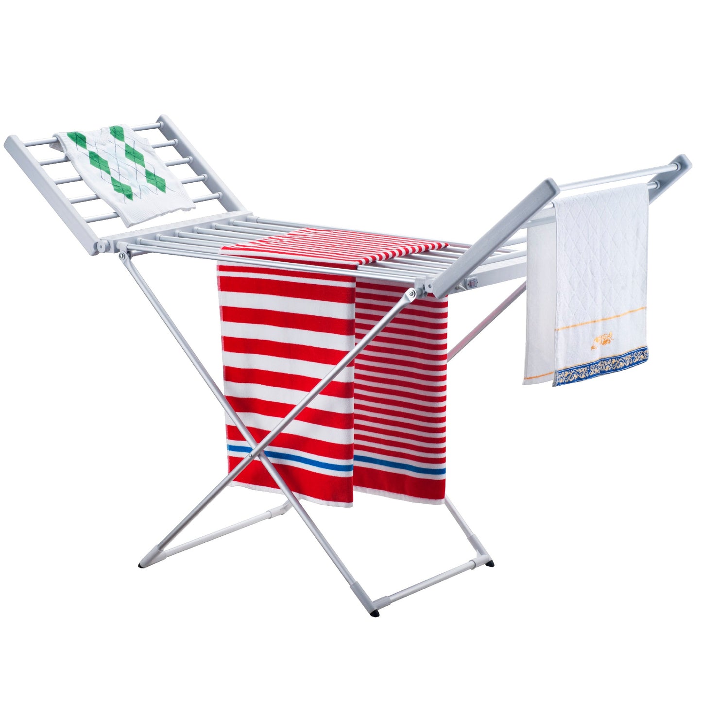 Séchoir à linge étendoir électrique 220W MAGMA Ailes rabattables Gris Aluminium - REDDECO.com