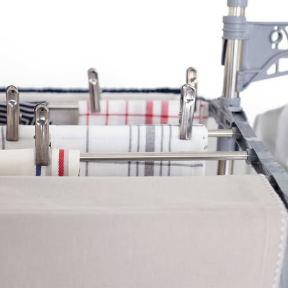 Séchoir à linge étendoir multifonction 30M EXTRA avec 30 accessoires 4 niveaux Gris et Inox - REDDECO.com