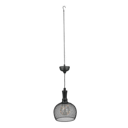 Suspension solaire ronde ajourée acier cage grillagée filament LED blanc chaud LOFT ROUND H85cm - REDDECO.com